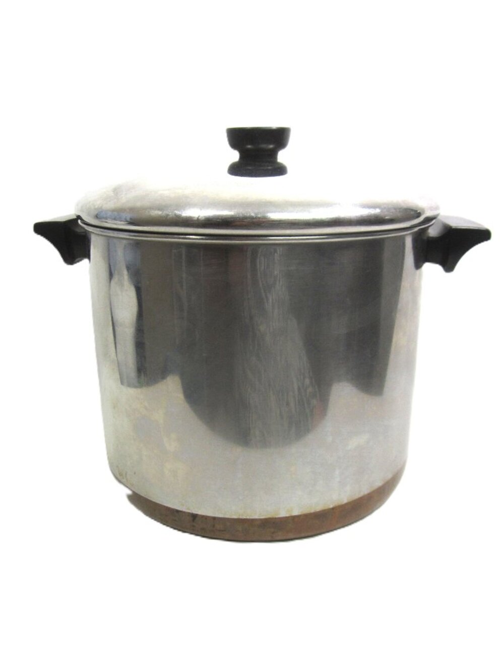Revere Ware Copper Clad Soup Pan Stock Pot & Lid 8 Qt Quart Stainless Steel